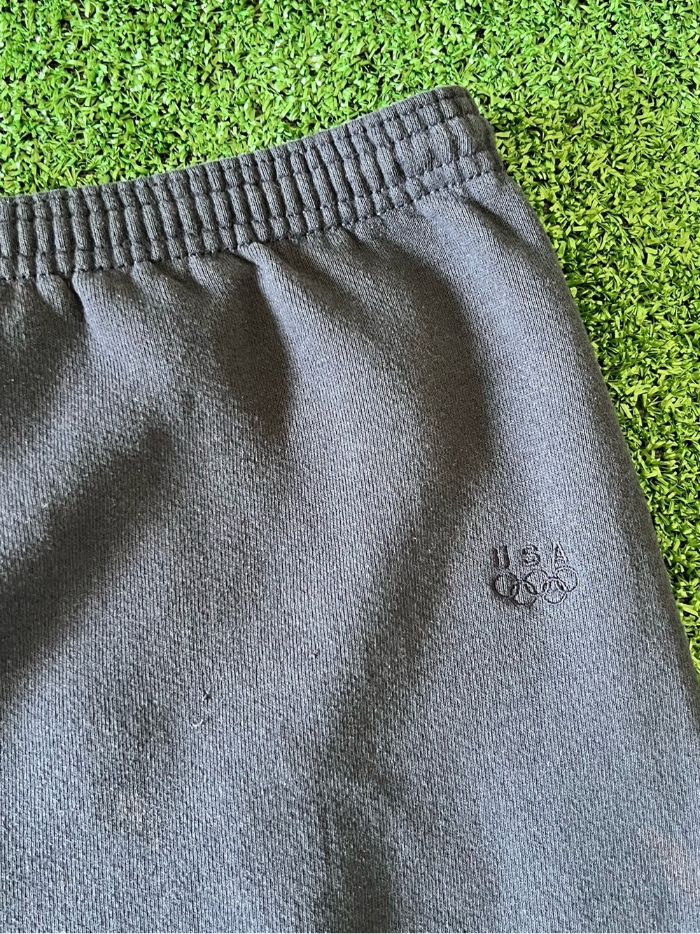 USA Olympic Track Pants Mens Large Navy Blue Drawstring Vtg Made in USA